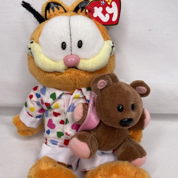 Vintage 10" TY Beanie Baby GOODNIGHT GARFIELD with Pooky Plush Tag Valentine - Picture 2 of 15